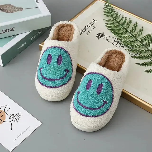 Cute Smile Pattern Fluffy Slippers KIMDRE