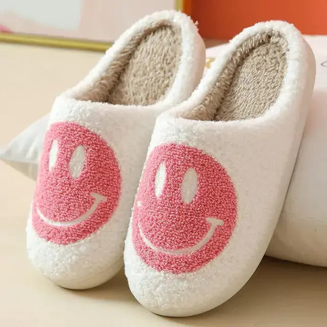 Cute Smile Pattern Fluffy Slippers KIMDRE