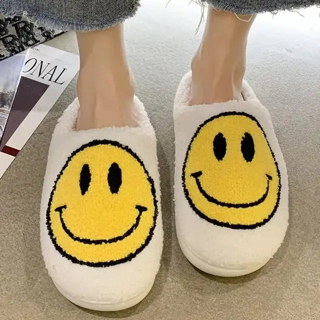 Cute Smile Pattern Fluffy Slippers KIMDRE