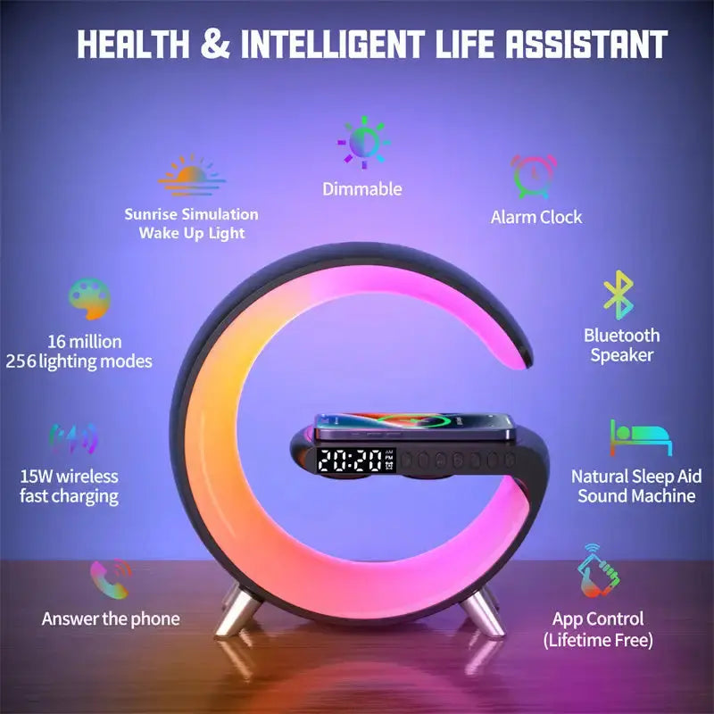 SmartCharge Lamp Bluetooth Speaker Wireless Charger KIMDRE