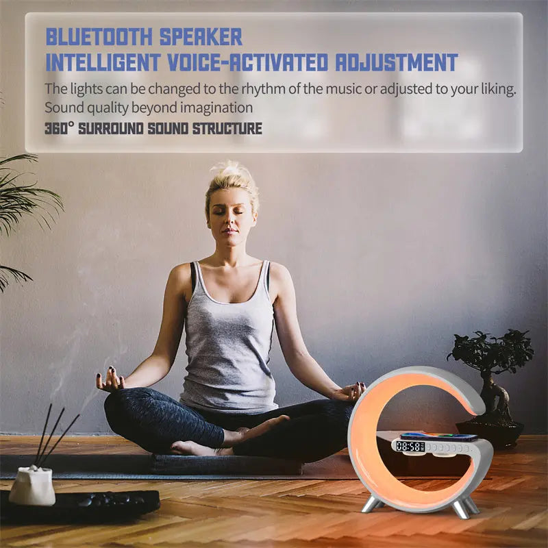 SmartCharge Lamp Bluetooth Speaker Wireless Charger KIMDRE